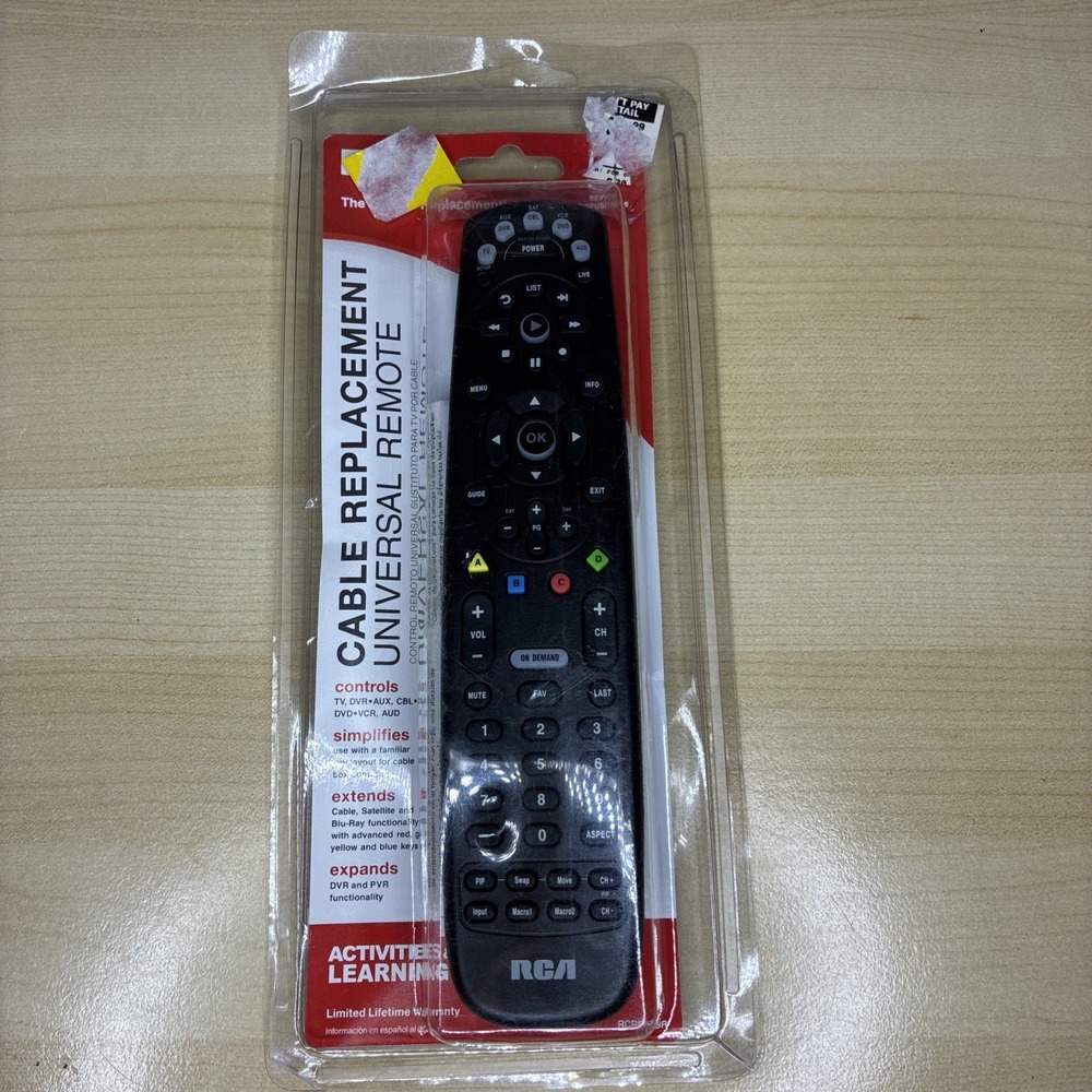 RCA RCRP05BR 5 Device Cable Replacement Universal Remote (Black) SEALED NEW!!